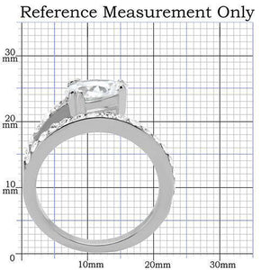TK166 - Stainless Steel Ring High polished (no plating) Women AAA Grade CZ Clear