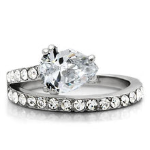 TK166 - Stainless Steel Ring High polished (no plating) Women AAA Grade CZ Clear