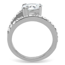 TK166 - Stainless Steel Ring High polished (no plating) Women AAA Grade CZ Clear