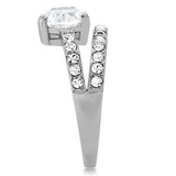 TK166 - Stainless Steel Ring High polished (no plating) Women AAA Grade CZ Clear
