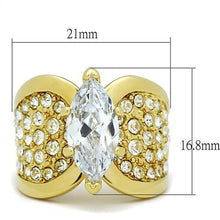 TK1672 - Stainless Steel Ring IP Gold(Ion Plating) Women AAA Grade CZ Clear