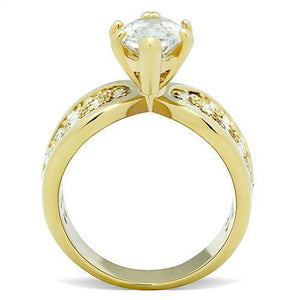 TK1672 - Stainless Steel Ring IP Gold(Ion Plating) Women AAA Grade CZ Clear