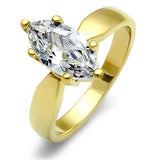 TK1673 - Stainless Steel Ring IP Gold(Ion Plating) Women AAA Grade CZ Clear