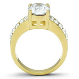 TK1675 - Stainless Steel Ring IP Gold(Ion Plating) Women AAA Grade CZ Clear