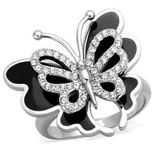 TK1676 - Stainless Steel Ring High polished (no plating) Women Top Grade Crystal Clear