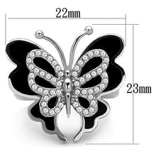 TK1676 - Stainless Steel Ring High polished (no plating) Women Top Grade Crystal Clear