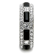 TK1677 - Stainless Steel Ring High polished (no plating) Women Top Grade Crystal Jet