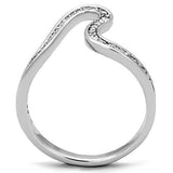 TK1680 - Stainless Steel Ring High polished (no plating) Women AAA Grade CZ Clear