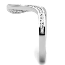 TK1680 - Stainless Steel Ring High polished (no plating) Women AAA Grade CZ Clear