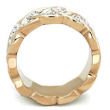TK1691 - Stainless Steel Ring Two-Tone IP Rose Gold Women Top Grade Crystal Clear