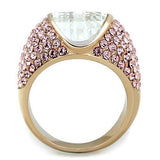 TK1692 - Stainless Steel Ring IP Rose Gold(Ion Plating) Women AAA Grade CZ Clear