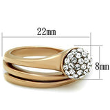 TK1693 - Stainless Steel Ring IP Rose Gold(Ion Plating) Women Top Grade Crystal Clear