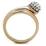 TK1693 - Stainless Steel Ring IP Rose Gold(Ion Plating) Women Top Grade Crystal Clear