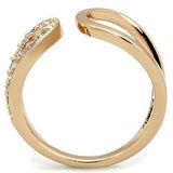 TK1694 - Stainless Steel Ring IP Rose Gold(Ion Plating) Women AAA Grade CZ Clear