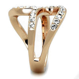 TK1695 - Stainless Steel Ring IP Rose Gold(Ion Plating) Women Top Grade Crystal Clear