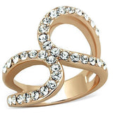 TK1695 - Stainless Steel Ring IP Rose Gold(Ion Plating) Women Top Grade Crystal Clear