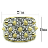 TK1697 - Stainless Steel Ring Two-Tone IP Gold (Ion Plating) Women Top Grade Crystal Clear