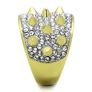 TK1697 - Stainless Steel Ring Two-Tone IP Gold (Ion Plating) Women Top Grade Crystal Clear