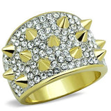 TK1697 - Stainless Steel Ring Two-Tone IP Gold (Ion Plating) Women Top Grade Crystal Clear