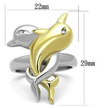 TK1698 - Stainless Steel Ring Two-Tone IP Gold (Ion Plating) Women Top Grade Crystal Clear