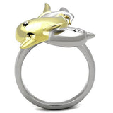 TK1698 - Stainless Steel Ring Two-Tone IP Gold (Ion Plating) Women Top Grade Crystal Clear