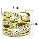 TK1699 - Stainless Steel Ring Two-Tone IP Gold (Ion Plating) Women AAA Grade CZ Clear