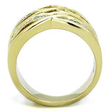 TK1699 - Stainless Steel Ring Two-Tone IP Gold (Ion Plating) Women AAA Grade CZ Clear