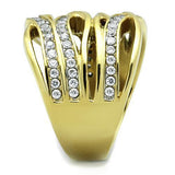 TK1699 - Stainless Steel Ring Two-Tone IP Gold (Ion Plating) Women AAA Grade CZ Clear