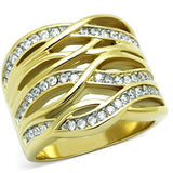 TK1699 - Stainless Steel Ring Two-Tone IP Gold (Ion Plating) Women AAA Grade CZ Clear