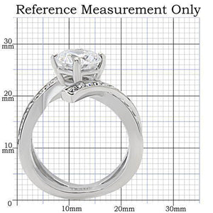 TK169 - Stainless Steel Ring High polished (no plating) Women AAA Grade CZ Clear