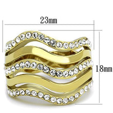 TK1700 - Stainless Steel Ring IP Gold(Ion Plating) Women Top Grade Crystal Clear