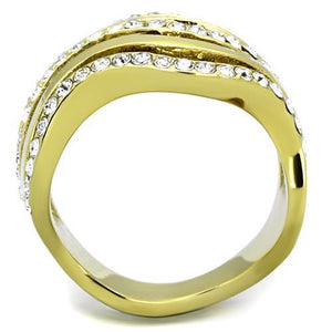 TK1700 - Stainless Steel Ring IP Gold(Ion Plating) Women Top Grade Crystal Clear