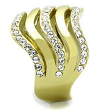 TK1700 - Stainless Steel Ring IP Gold(Ion Plating) Women Top Grade Crystal Clear