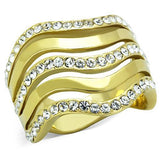 TK1700 - Stainless Steel Ring IP Gold(Ion Plating) Women Top Grade Crystal Clear