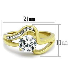 TK1702 - Stainless Steel Ring Two-Tone IP Gold (Ion Plating) Women AAA Grade CZ Clear