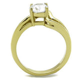 TK1702 - Stainless Steel Ring Two-Tone IP Gold (Ion Plating) Women AAA Grade CZ Clear