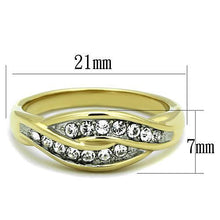 TK1704 - Stainless Steel Ring Two-Tone IP Gold (Ion Plating) Women Top Grade Crystal Clear