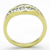 TK1704 - Stainless Steel Ring Two-Tone IP Gold (Ion Plating) Women Top Grade Crystal Clear