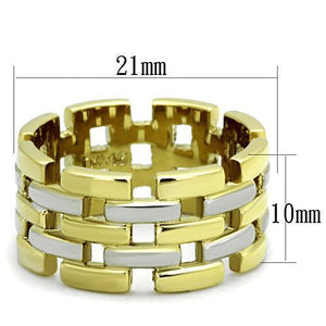 TK1705 - Stainless Steel Ring Two-Tone IP Gold (Ion Plating) Women No Stone No Stone