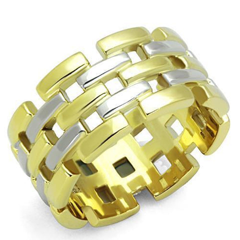 TK1705 - Stainless Steel Ring Two-Tone IP Gold (Ion Plating) Women No Stone No Stone