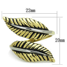 TK1707 - Stainless Steel Ring Two-Tone IP Gold (Ion Plating) Women Epoxy Jet