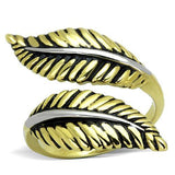 TK1707 - Stainless Steel Ring Two-Tone IP Gold (Ion Plating) Women Epoxy Jet