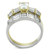 TK1708 - Stainless Steel Ring Two-Tone IP Gold (Ion Plating) Women AAA Grade CZ Clear