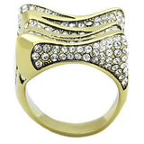 TK1709 - Stainless Steel Ring IP Gold(Ion Plating) Women Top Grade Crystal Clear