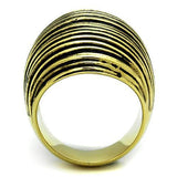 TK1711 - Stainless Steel Ring IP Gold(Ion Plating) Women Epoxy Jet