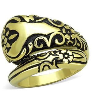 TK1713 - Stainless Steel Ring IP Gold(Ion Plating) Women Epoxy Jet