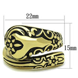 TK1713 - Stainless Steel Ring IP Gold(Ion Plating) Women Epoxy Jet