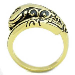TK1713 - Stainless Steel Ring IP Gold(Ion Plating) Women Epoxy Jet