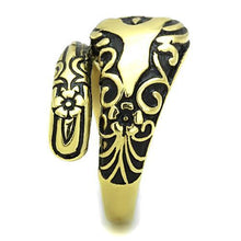 TK1713 - Stainless Steel Ring IP Gold(Ion Plating) Women Epoxy Jet