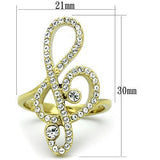 TK1714 - Stainless Steel Ring IP Gold(Ion Plating) Women Top Grade Crystal Clear